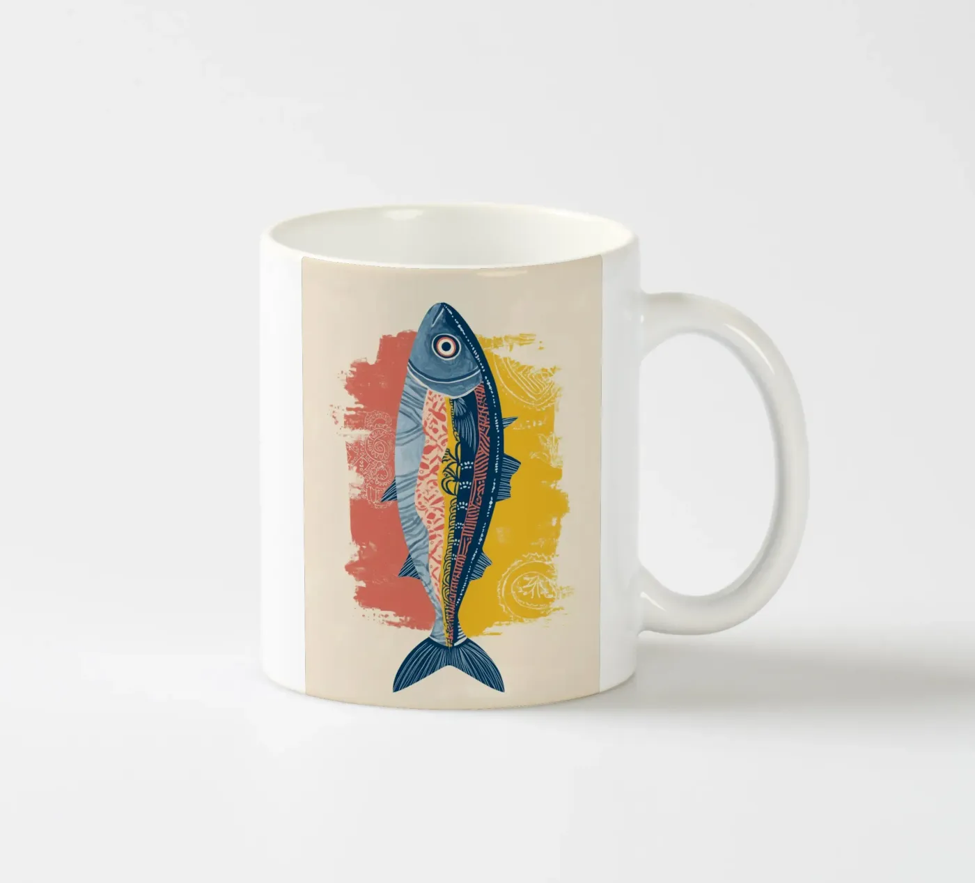 Patterned Fish keramische mok van Luca