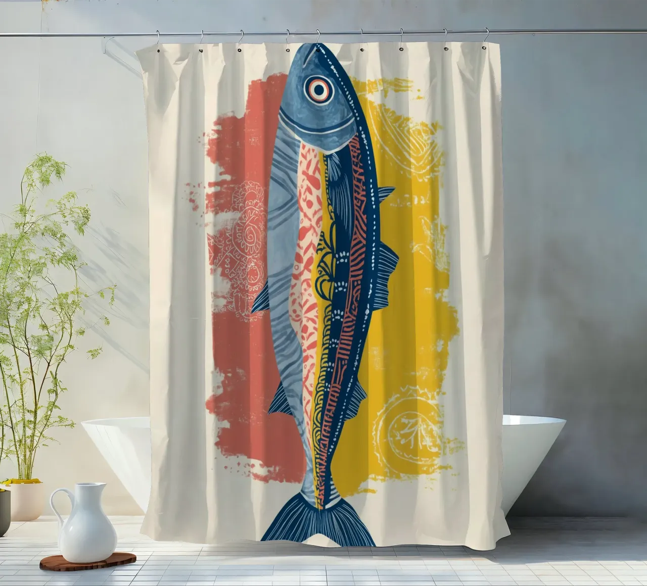 Patterned Fish Duschvorhang von Luca