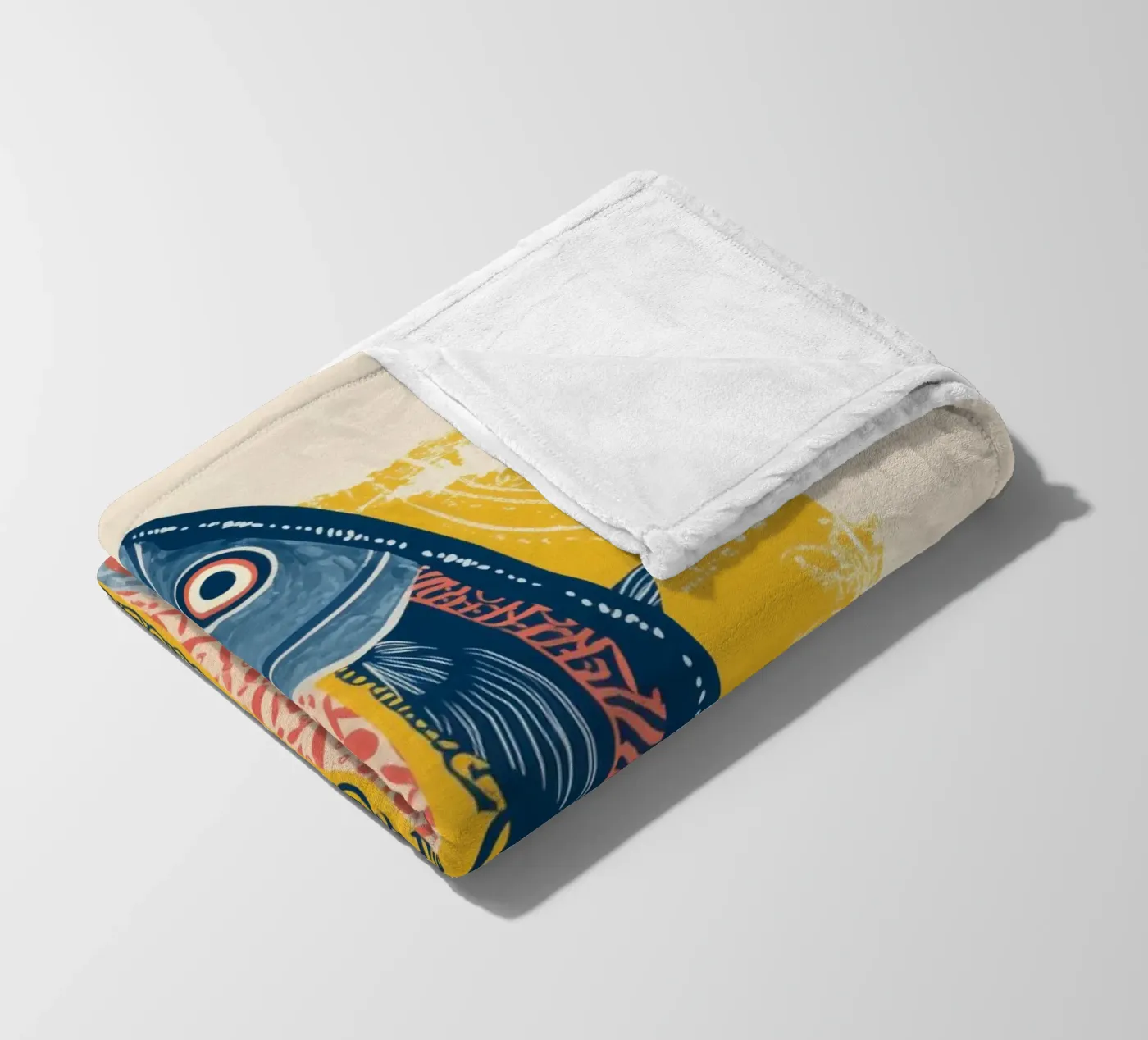 Patterned Fish fleece blanket by Luca