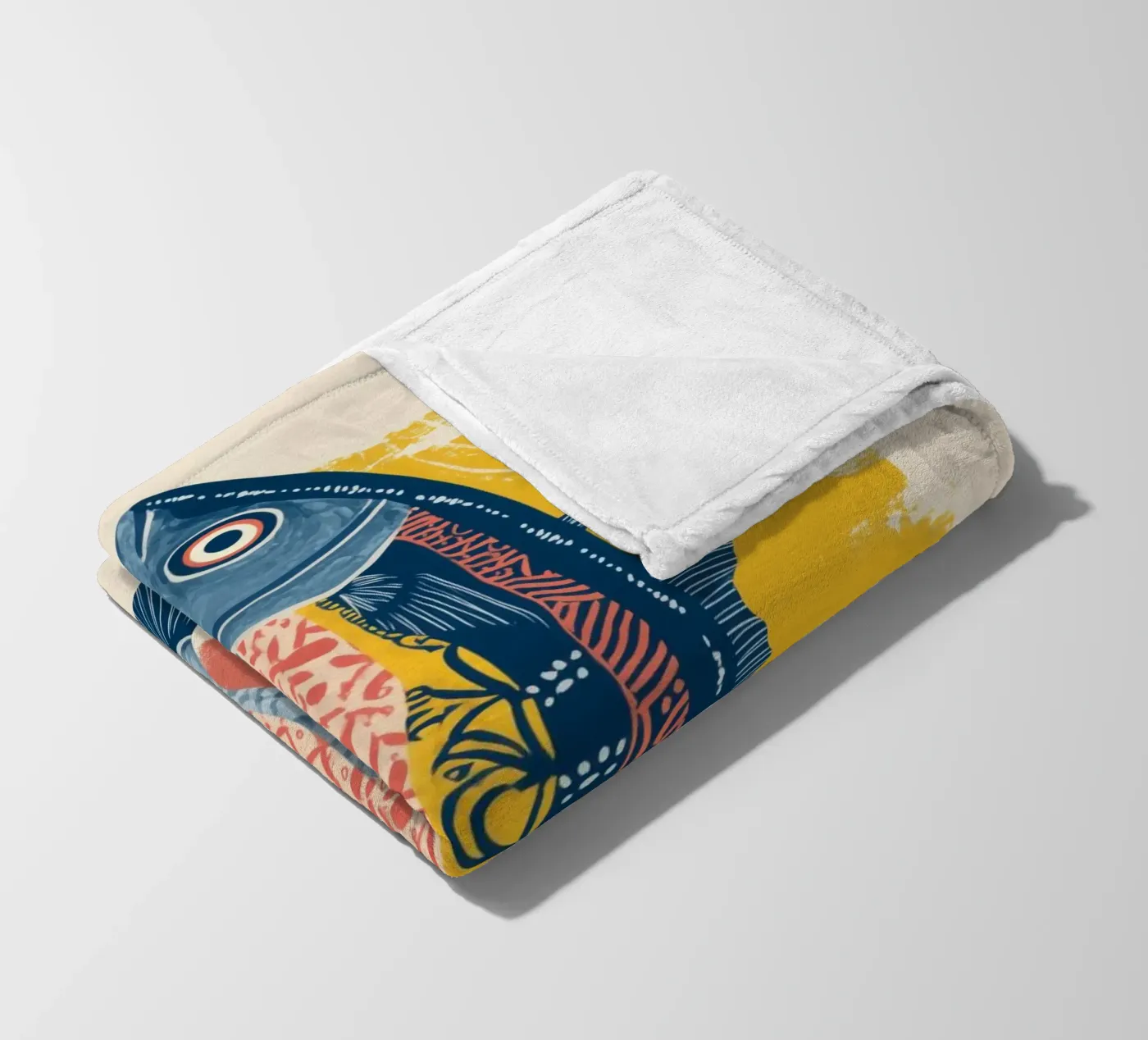 Patterned Fish fleece blanket by Luca