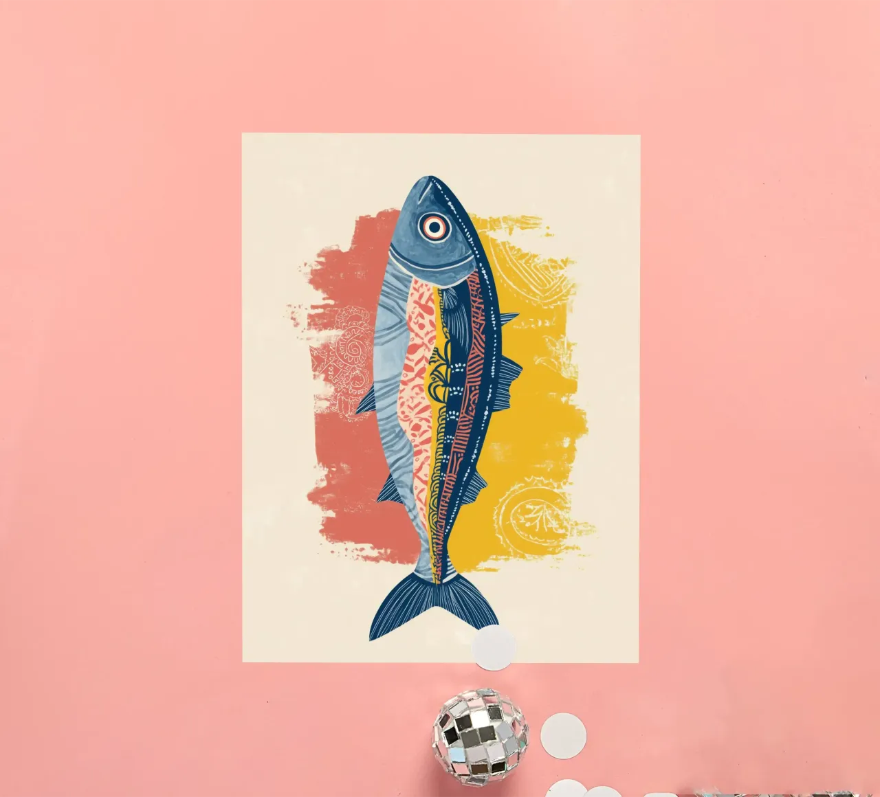 Patterned Fish sticker van Luca