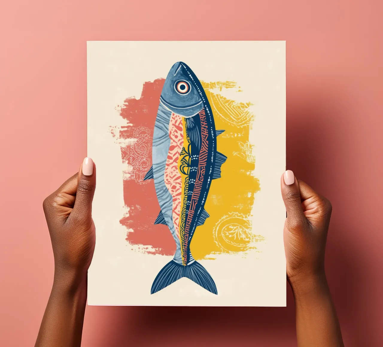 Patterned Fish stickervel van Luca