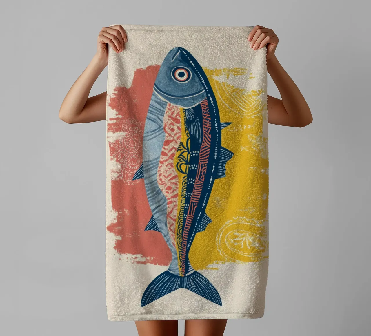 Patterned Fish towel by Luca
