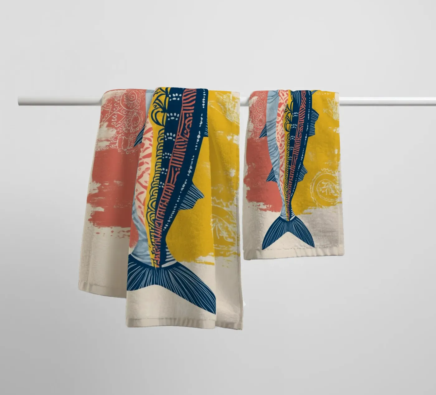 Patterned Fish serviette de bain de Luca