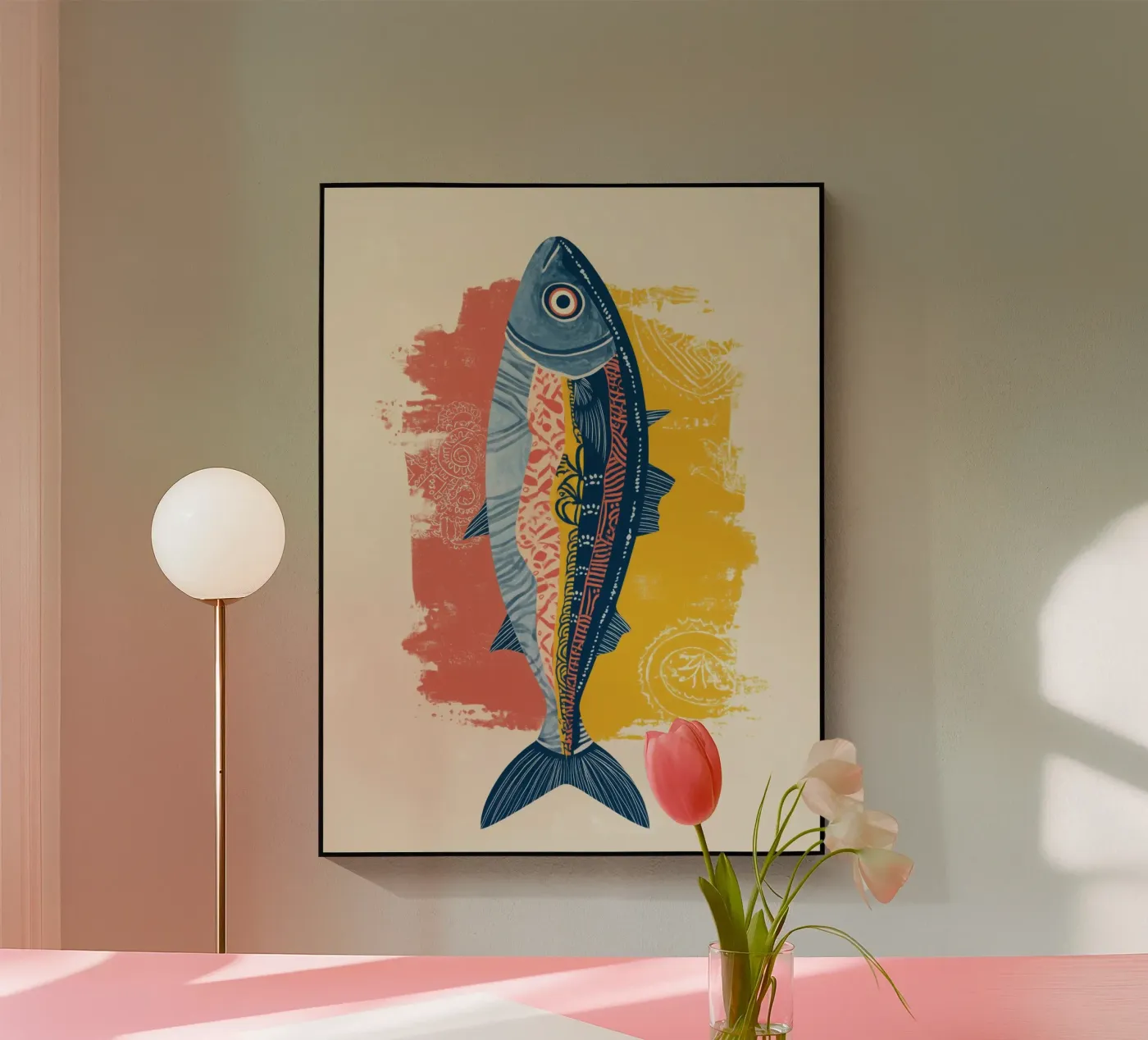 Patterned Fish acrylic glass by Luca