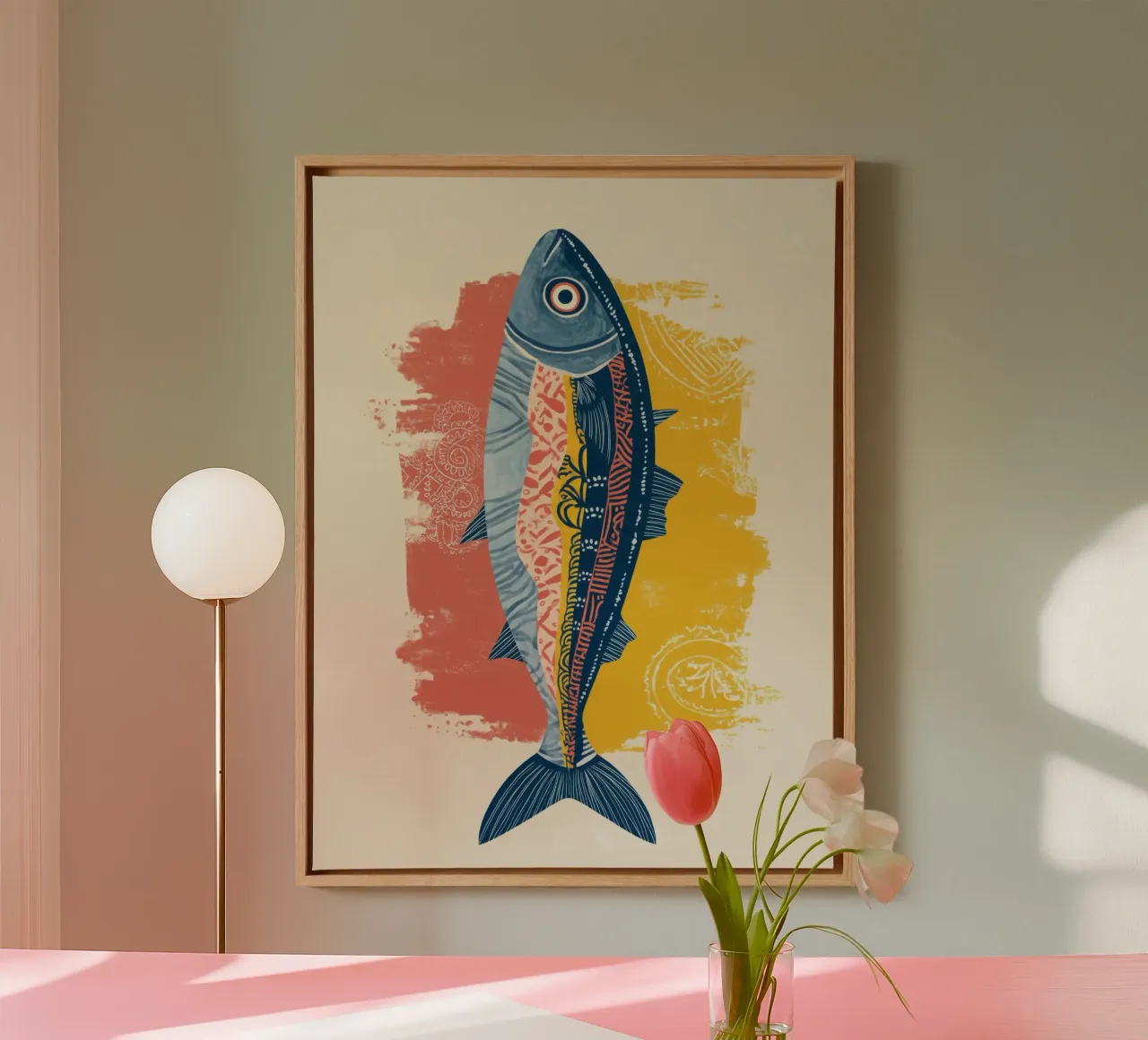 Patterned Fish canvas van Luca