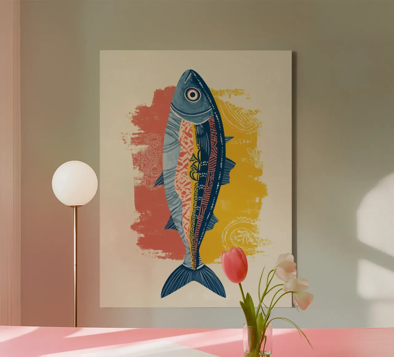 Patterned Fish canvas van Luca