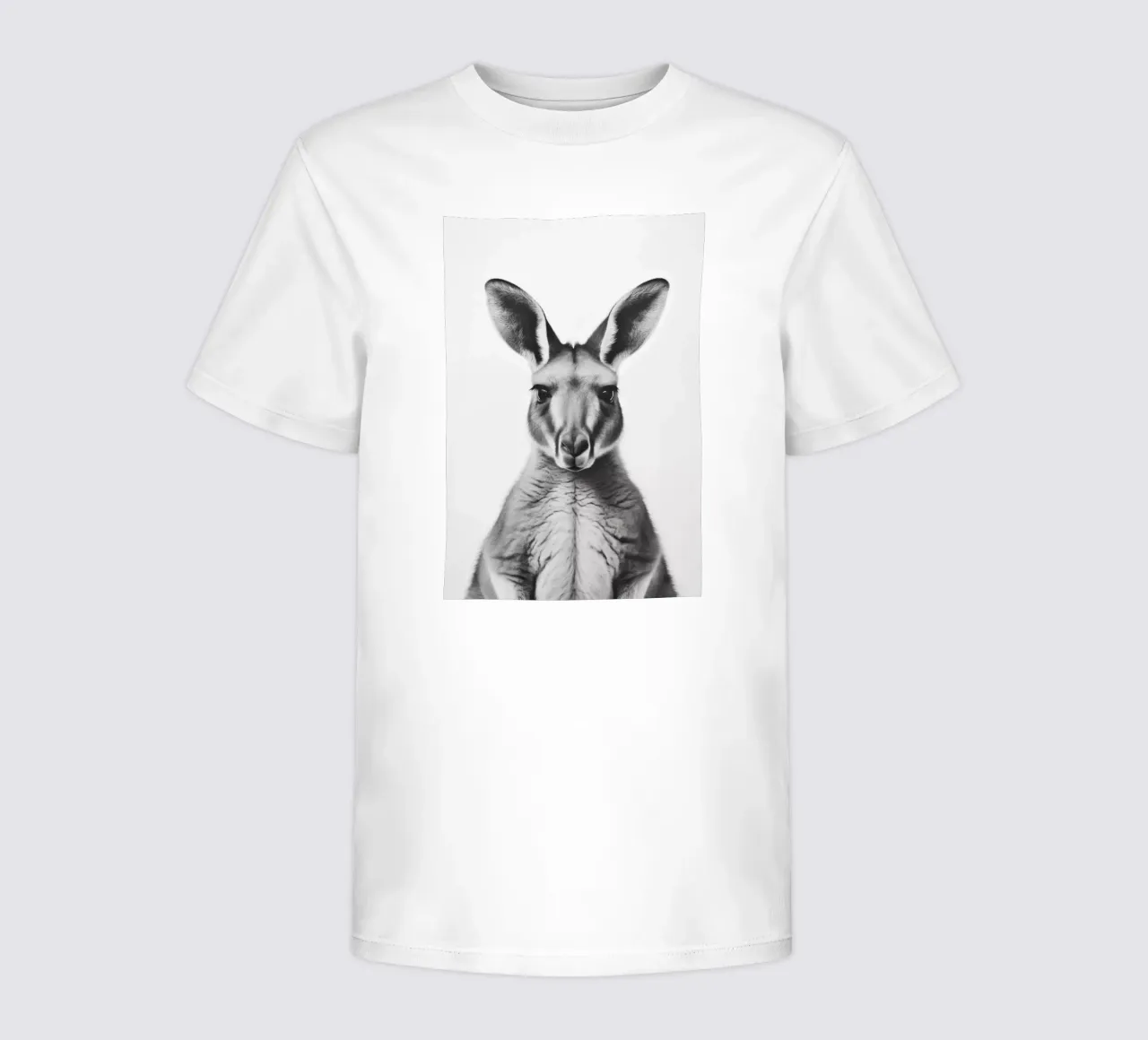 Canguro Alfred Retrato B&N camiseta para niños de Carinaprint