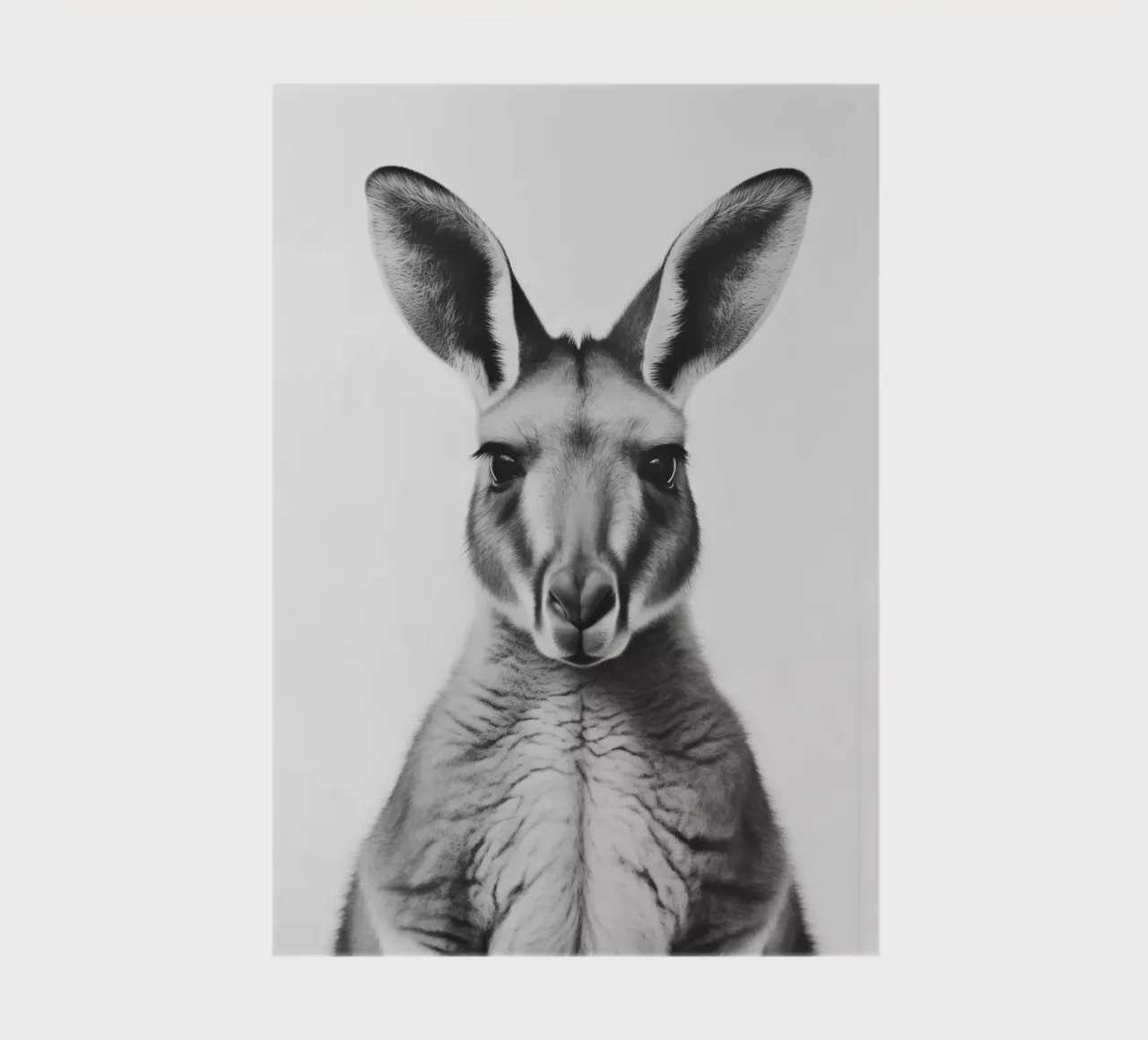 Kangaroo Alfred B&W Portrait notebook by Carinaprint