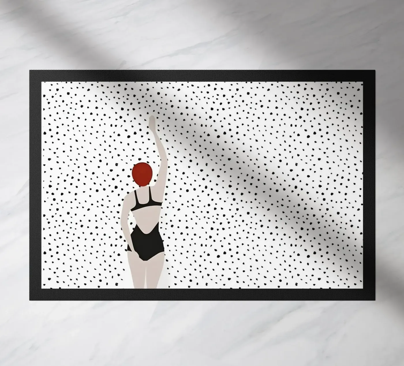Red Cap Rhythm doormat by luxi&lace