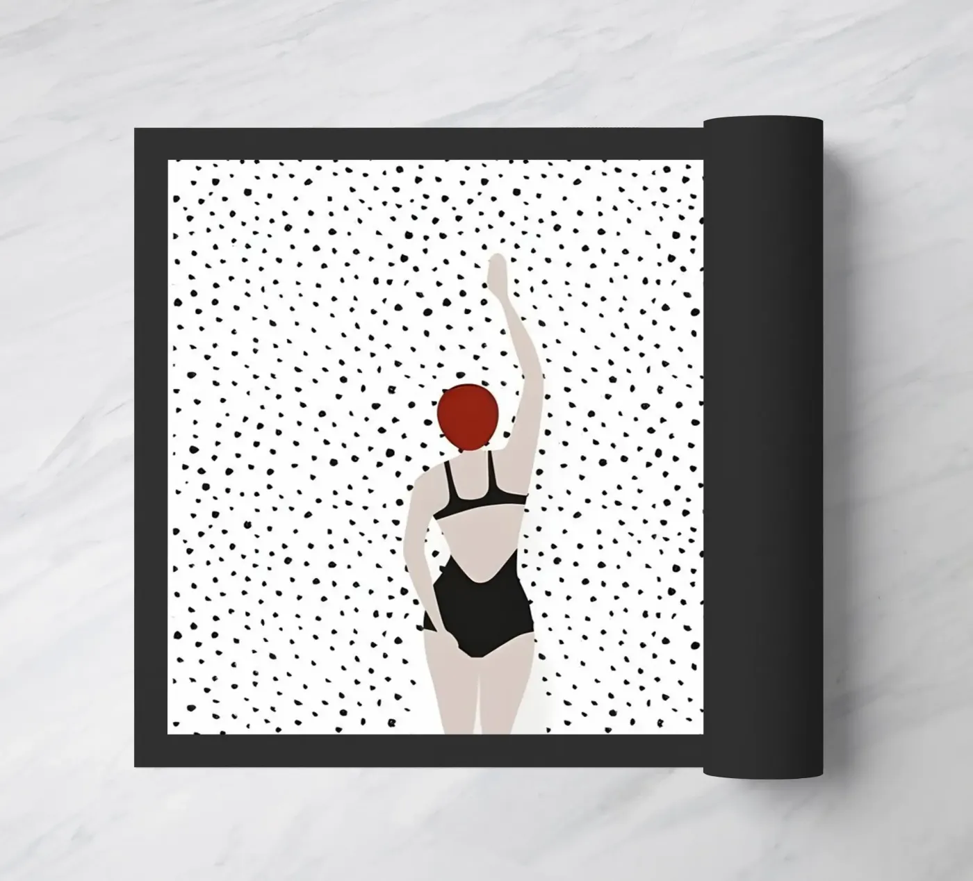 Red Cap Rhythm doormat by luxi&lace