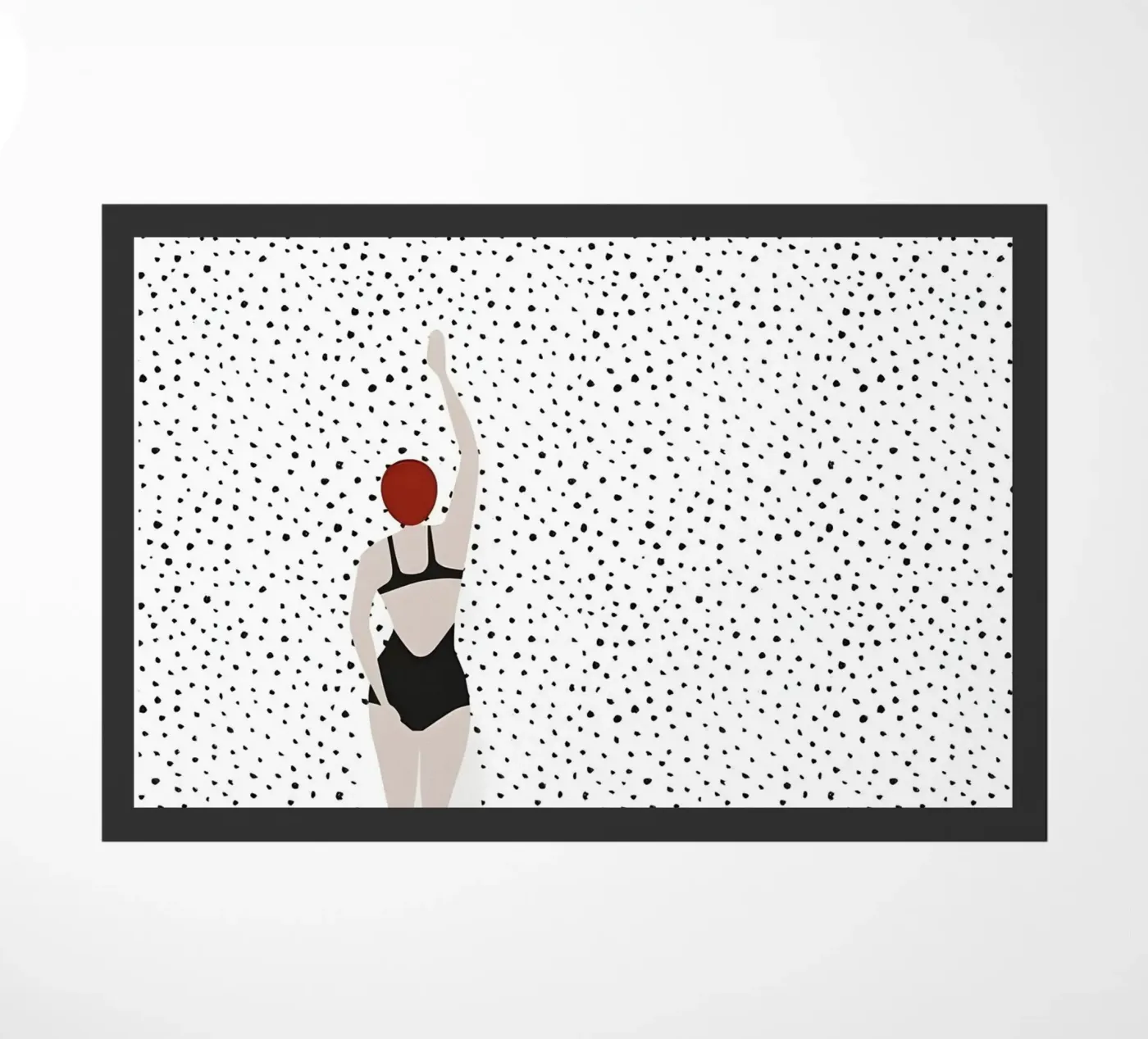 Red Cap Rhythm doormat by luxi&lace