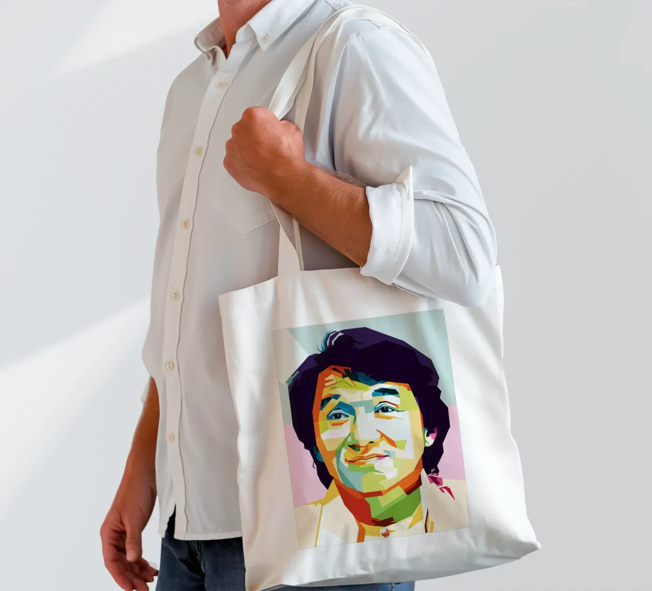 Jackie Chan Style WPAP borsa in juta da SW Artwork