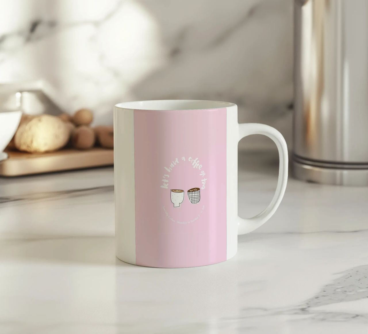Let's have a coffee or two tazza in ceramica da Brushmeetspaper