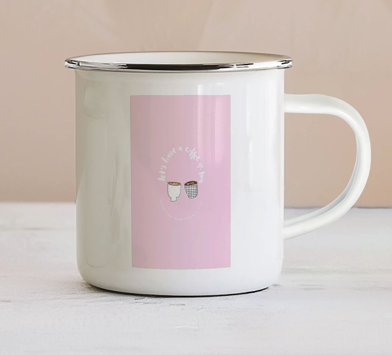 Let's have a coffee or two tazza in smalto da Brushmeetspaper