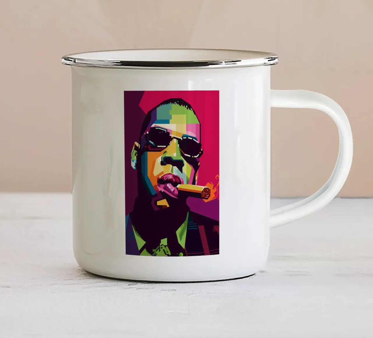 Rapper Style WPAP emaille mok van SW Artwork