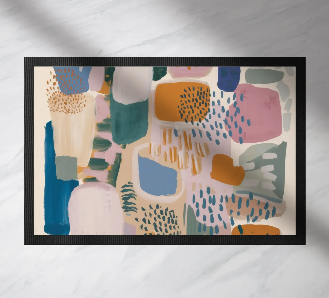 Muted Abstract Forms doormat by Solace Light