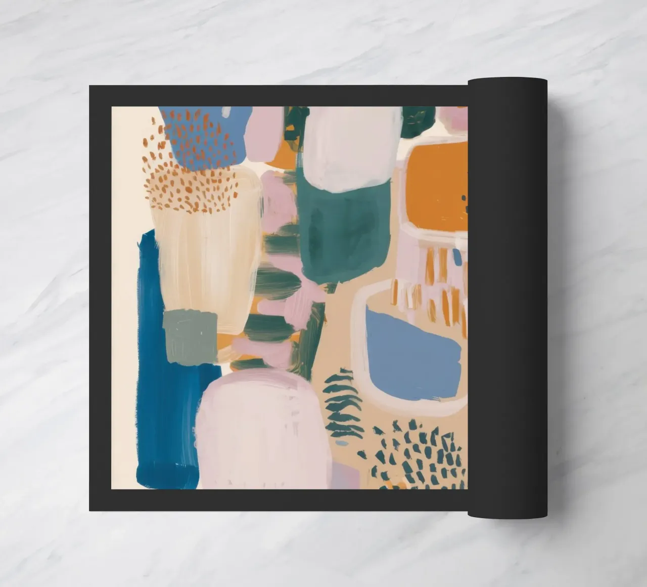 Muted Abstract Forms doormat by Solace Light
