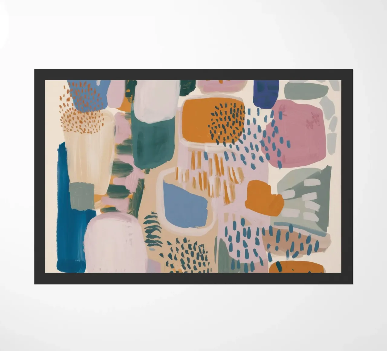 Muted Abstract Forms doormat by Solace Light