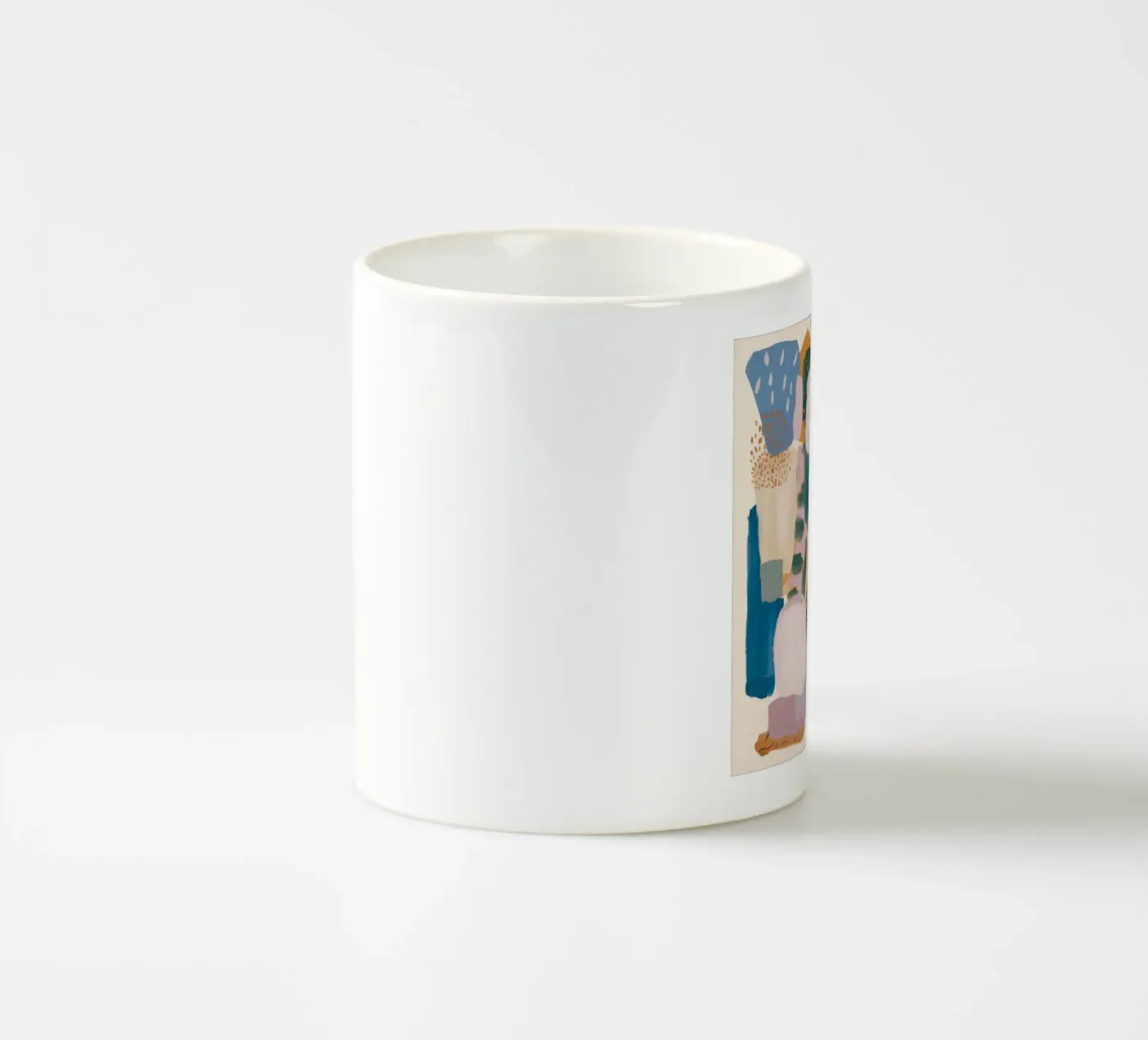 Muted Abstract Forms ceramic mug by Solace Light