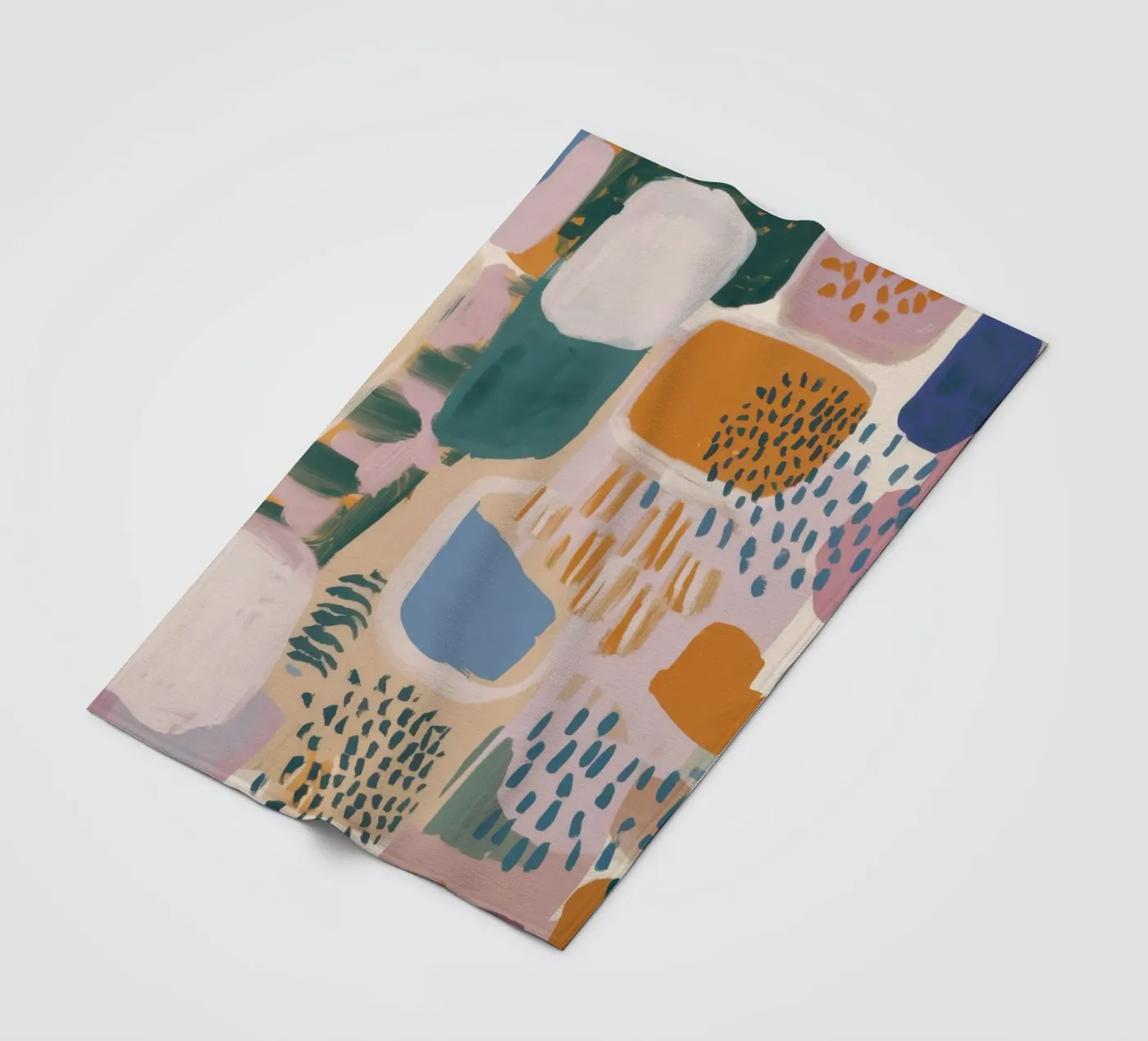 Muted Abstract Forms fleece blanket by Solace Light