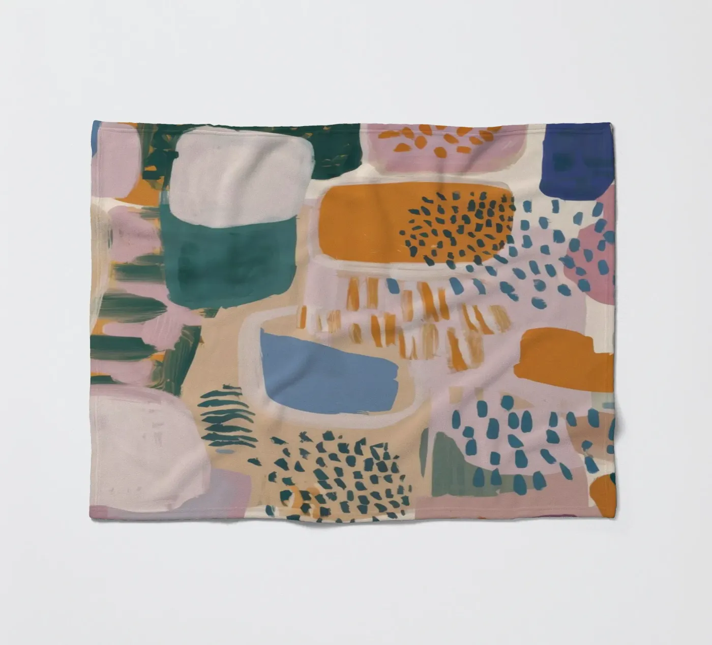 Muted Abstract Forms fleece blanket by Solace Light
