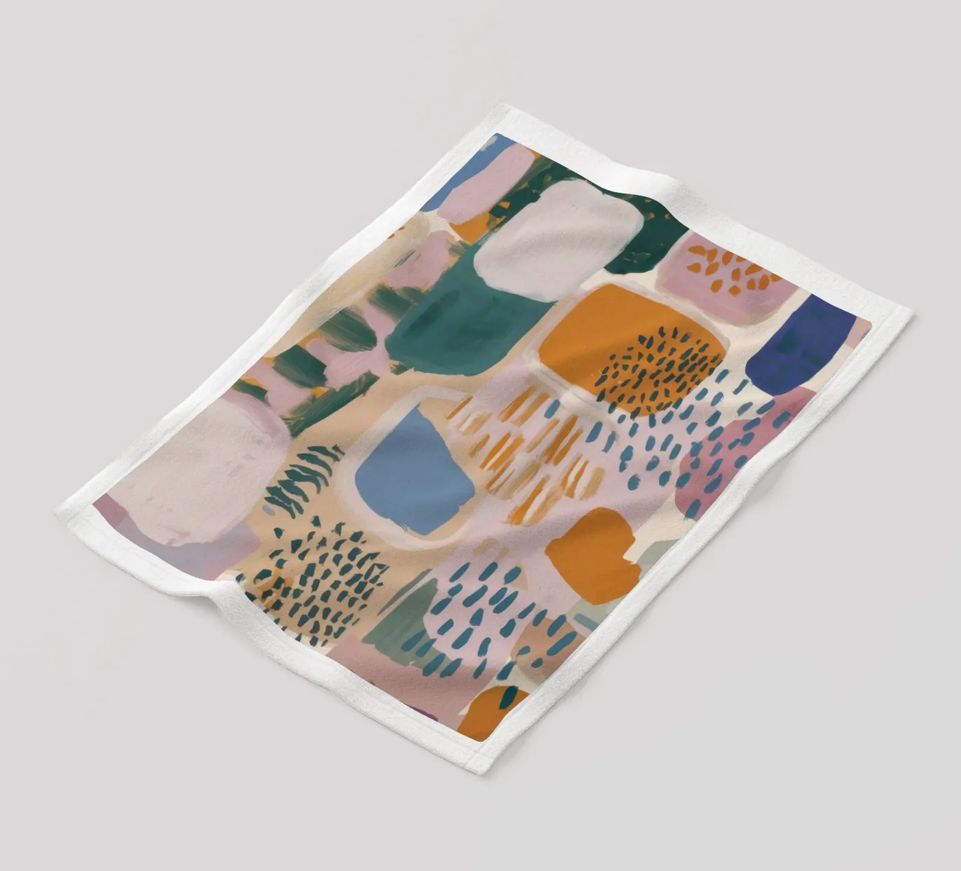Muted Abstract Forms fleece blanket by Solace Light