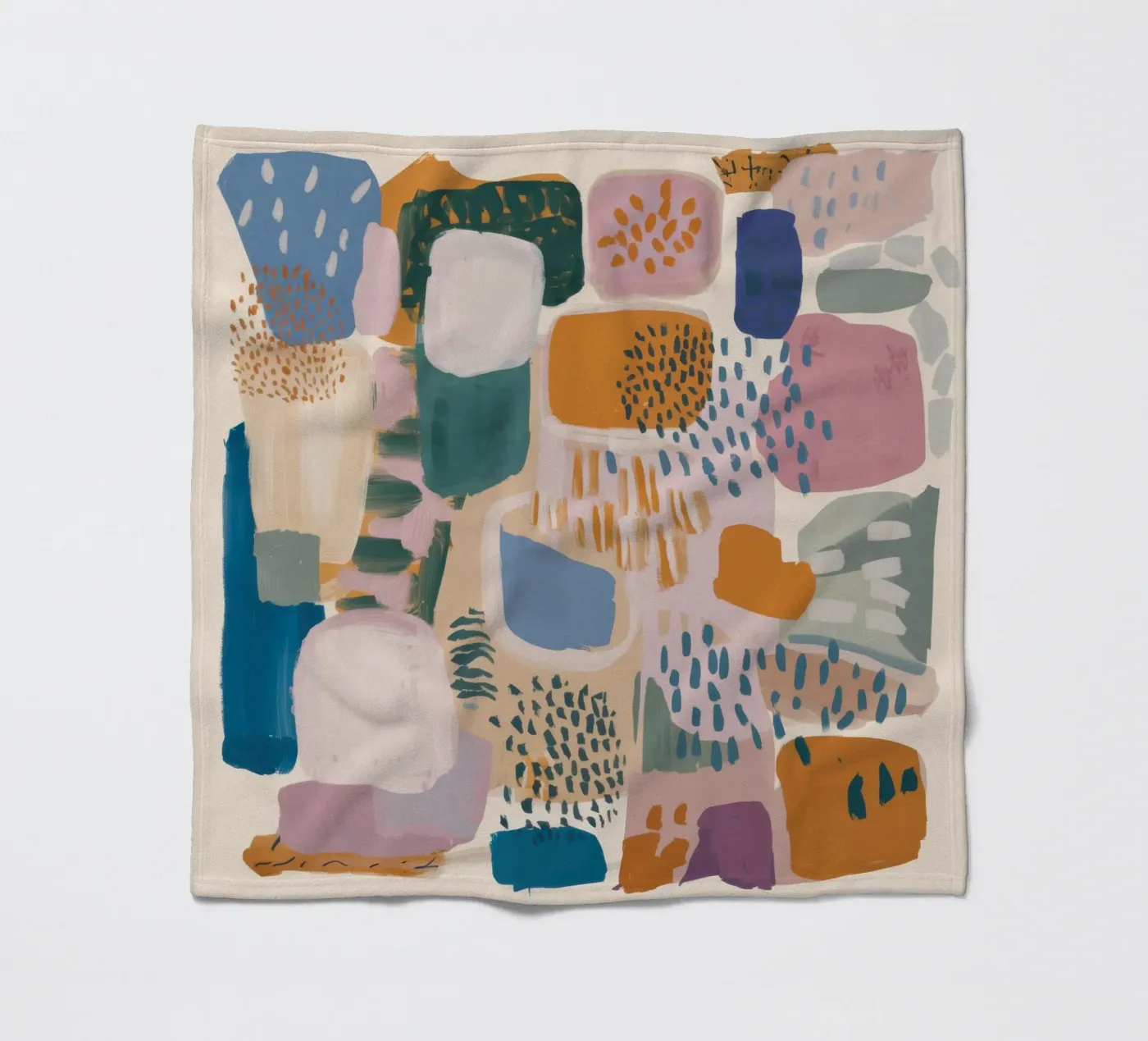 Muted Abstract Forms fleece blanket by Solace Light
