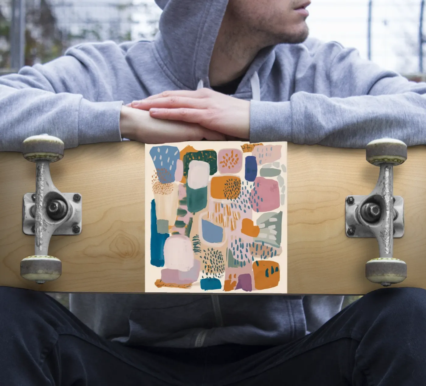 Muted Abstract Forms sticker van Solace Light
