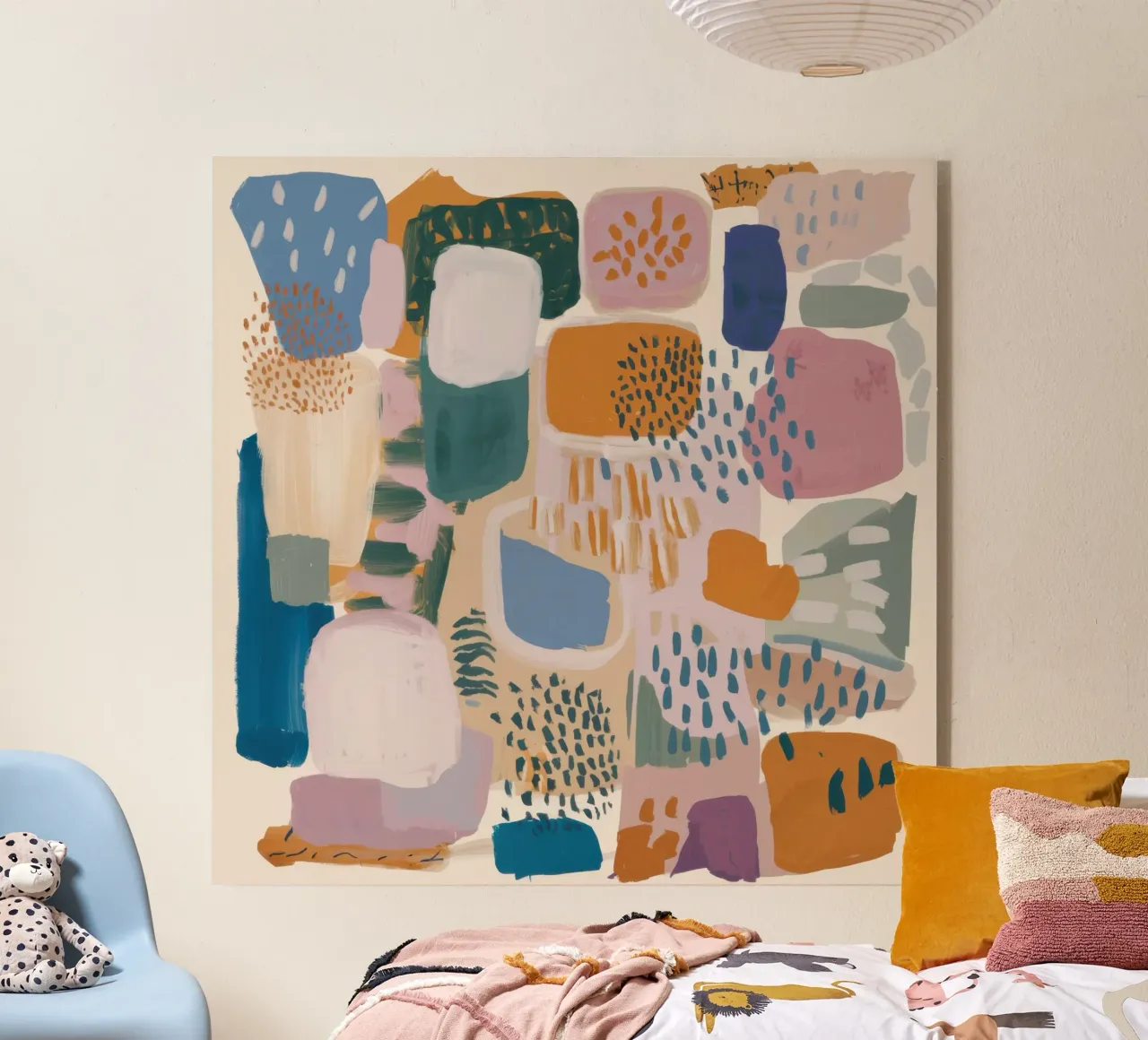 Muted Abstract Forms Acryl-Glas von Solace Light