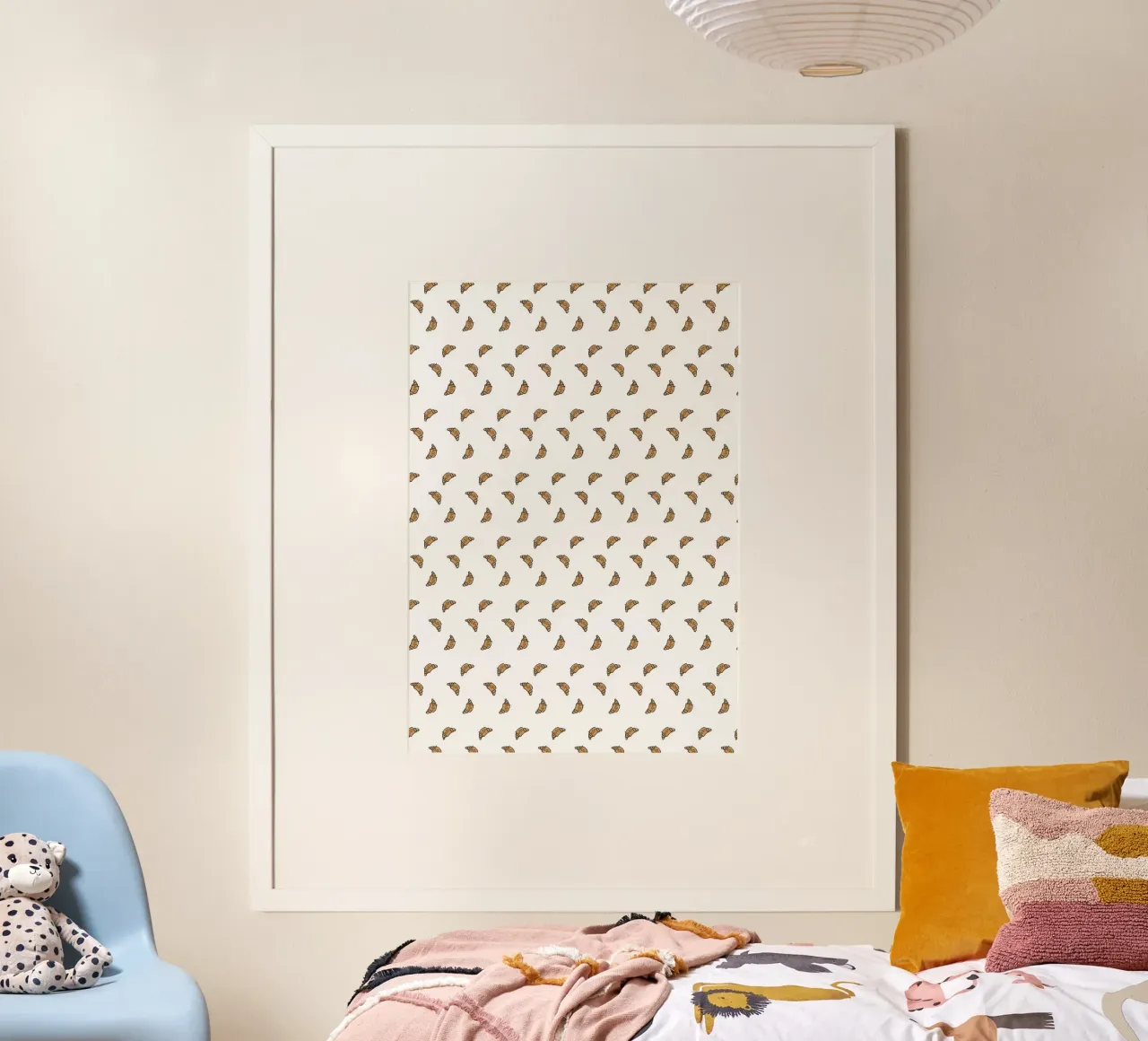 Croissant-Muster poster con telaio in alluminio da Brushmeetspaper