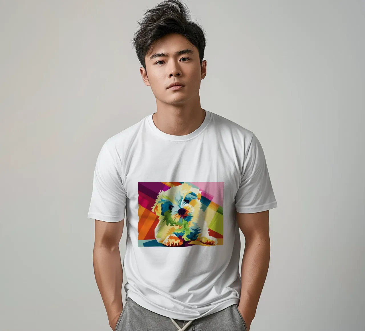 Dog Popart WPAP t-shirt da SW Artwork