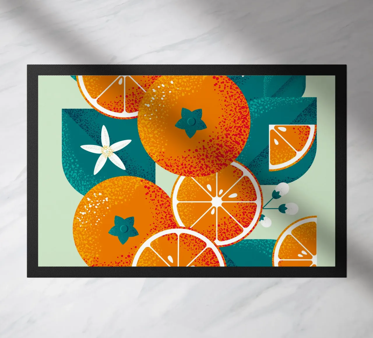 Spring orange doormat by Tamsen Design