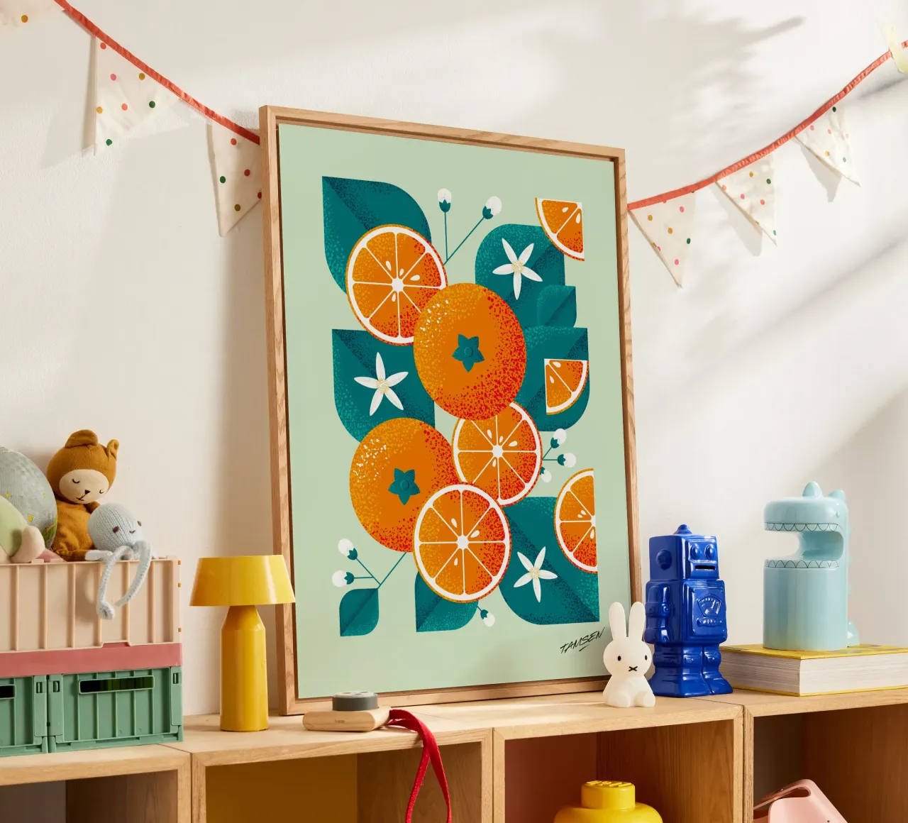 Spring orange acrylic glass by Tamsen Design