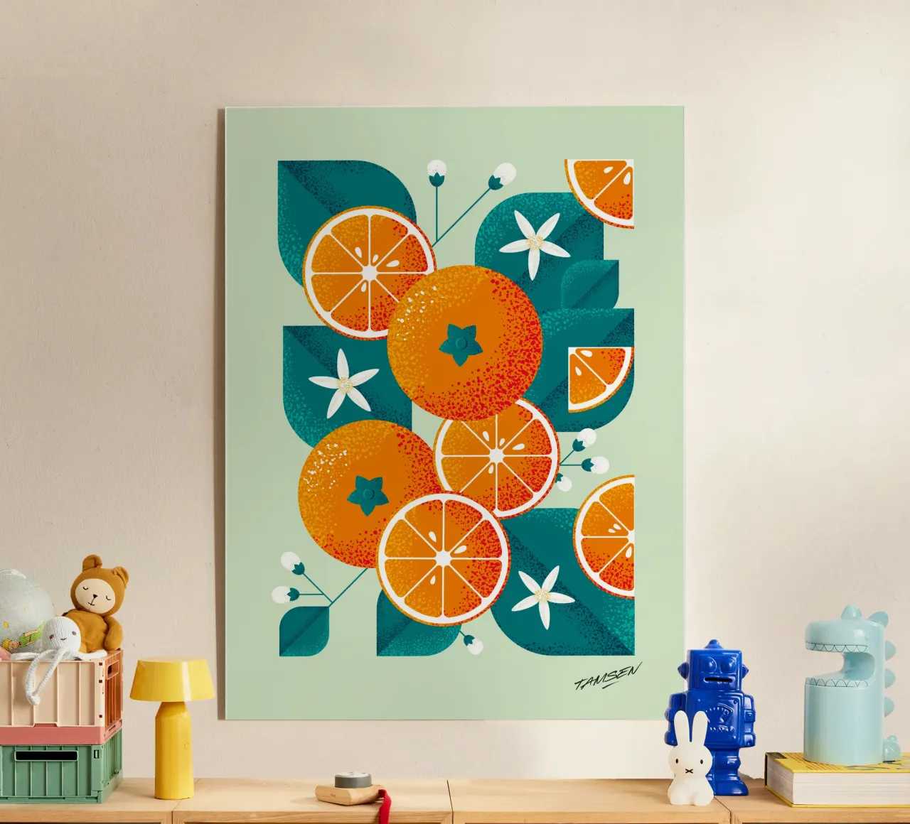 Spring orange acrylic glass by Tamsen Design