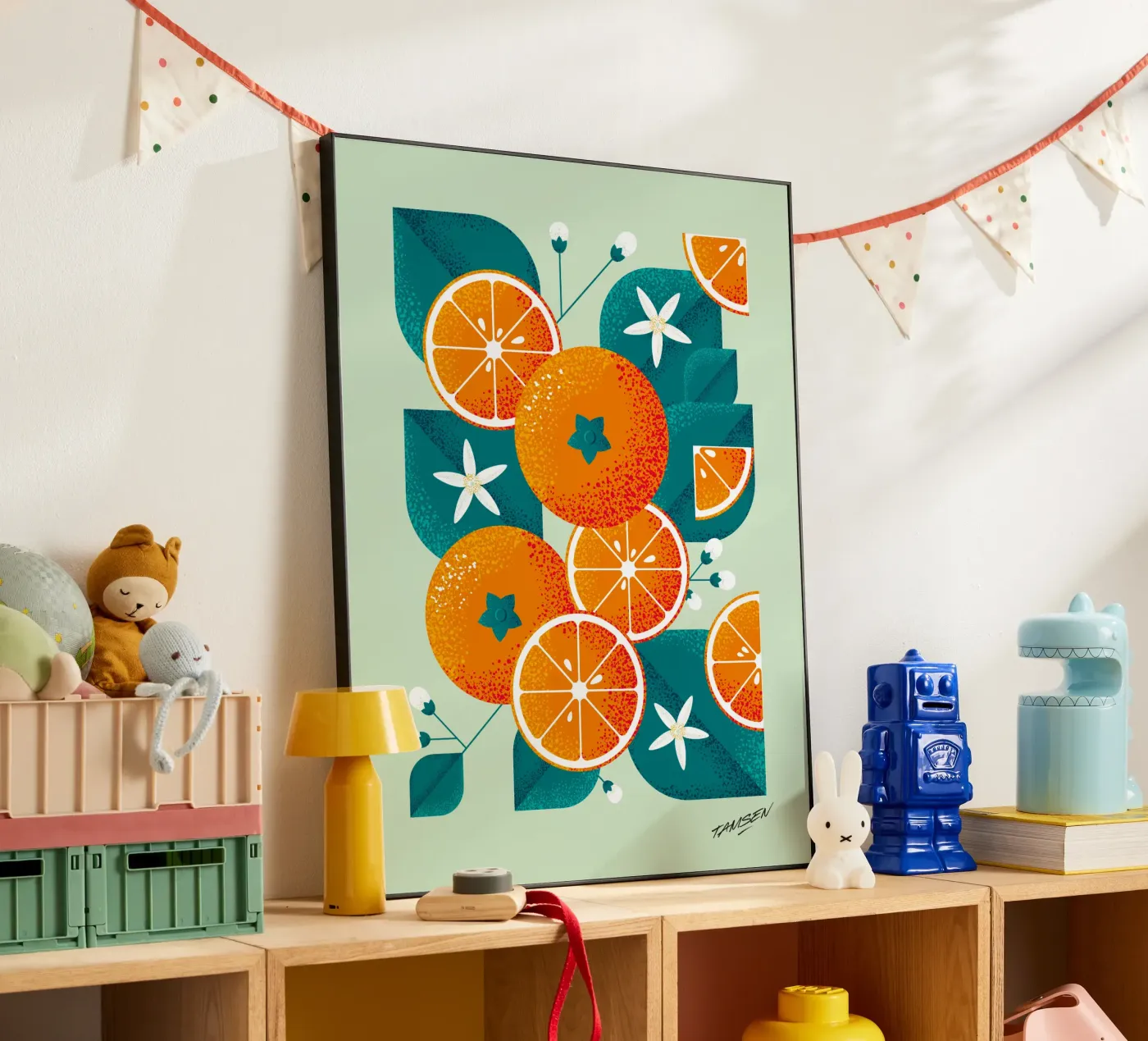 Spring orange forex plate by Tamsen Design