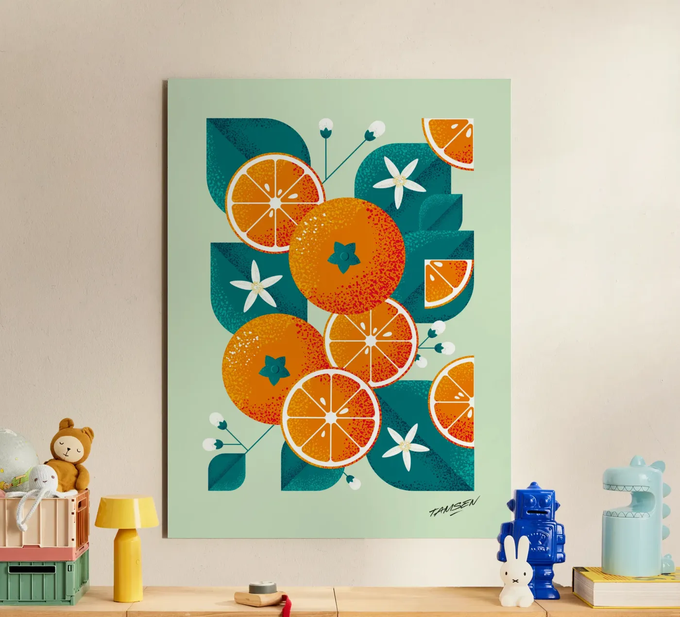 Spring orange forex plate by Tamsen Design