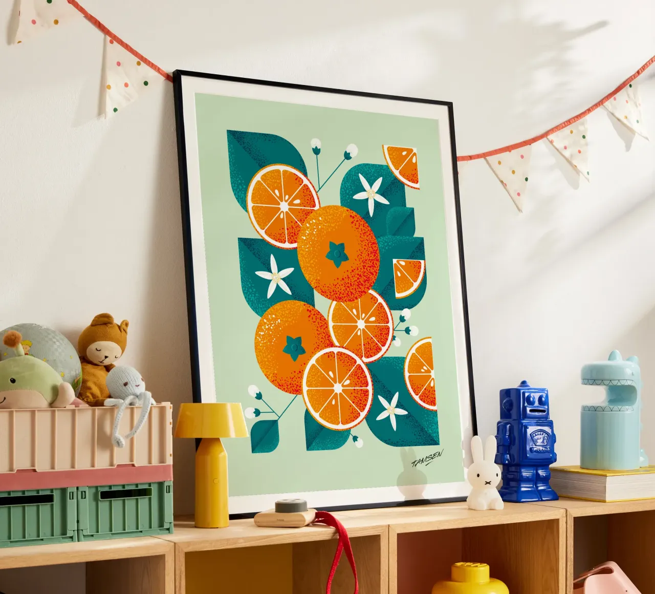 Spring orange poster by Tamsen Design