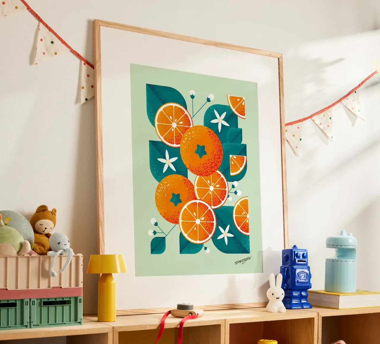 Spring orange poster by Tamsen Design