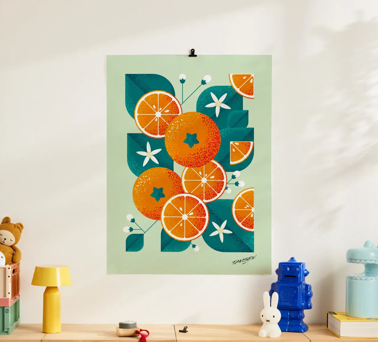 Spring orange poster by Tamsen Design