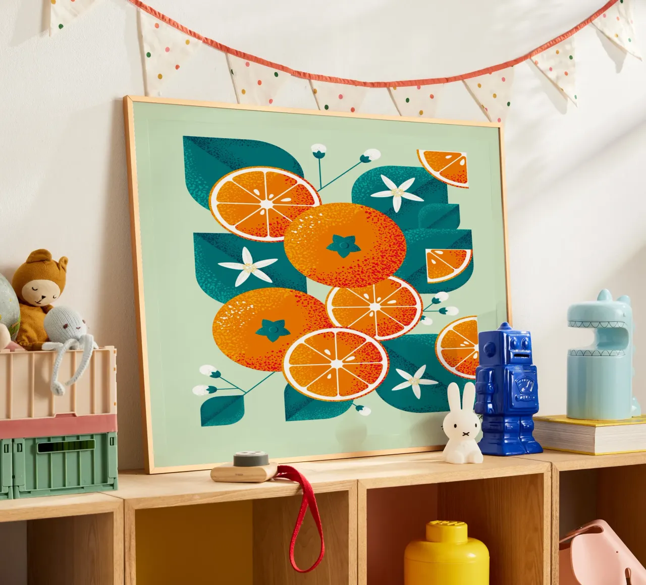 Spring orange poster by Tamsen Design