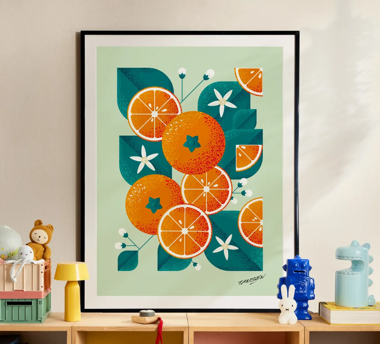 Spring orange poster by Tamsen Design