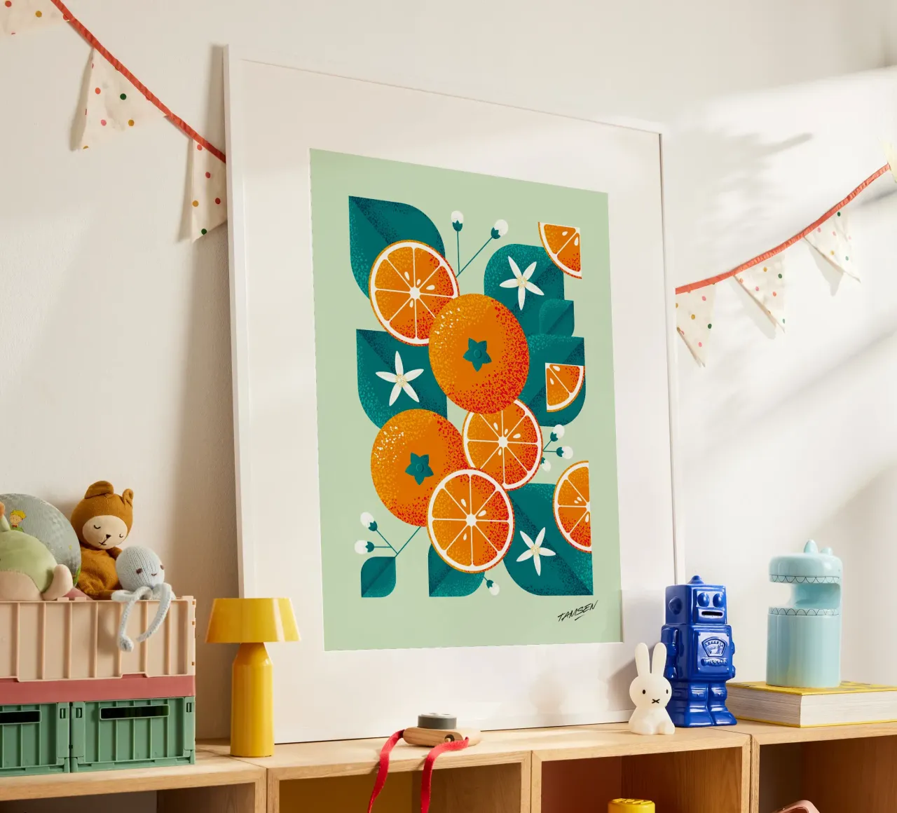 Spring orange poster by Tamsen Design