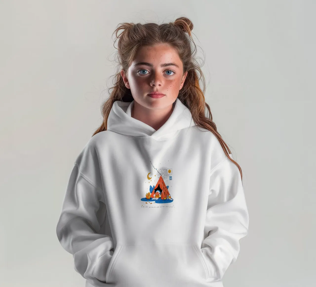 Do what you can, with what you have, where you are felpa bambino con cappuccio da Moira Scicluna Zahra