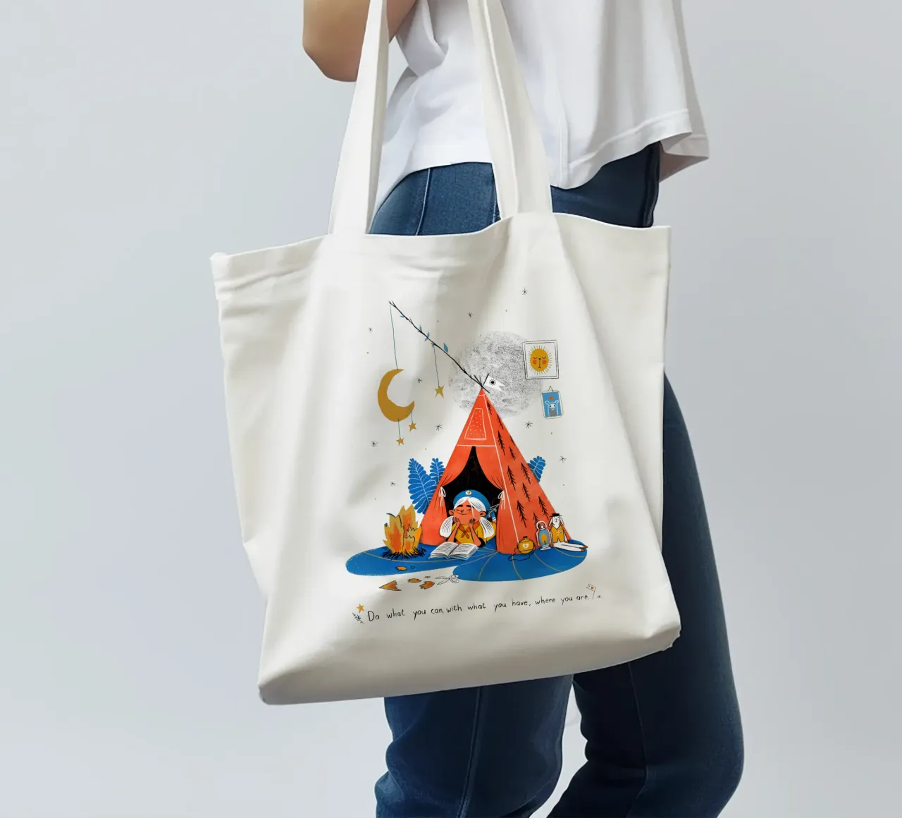 Do what you can, with what you have, where you are borsa in juta da Moira Scicluna Zahra