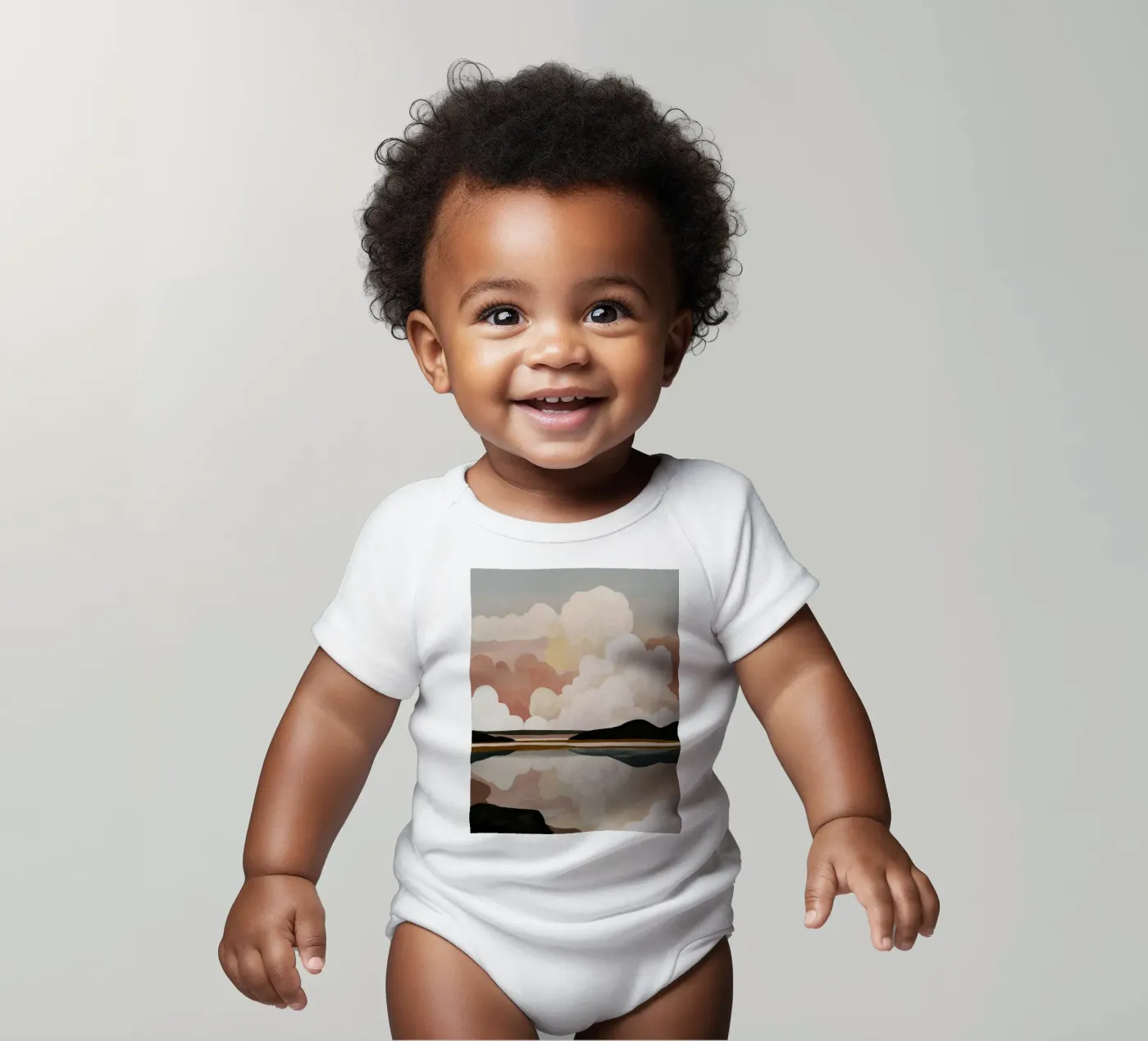 Abstract Cloudscape Kurzarm Babybody von M.A.Z.U.N.