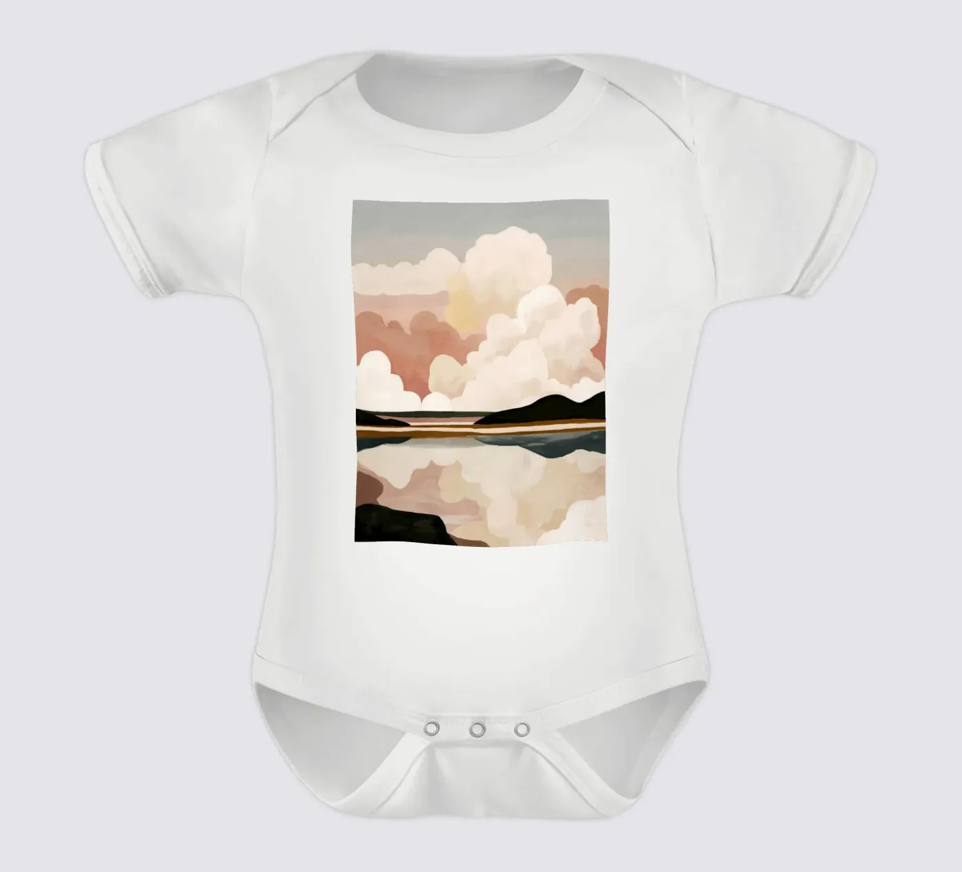 Abstract Cloudscape Kurzarm Babybody von M.A.Z.U.N.