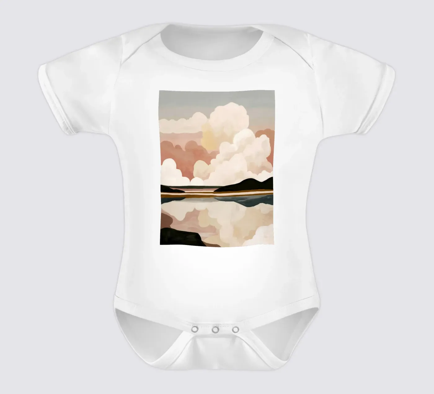 Abstract Cloudscape Kurzarm Babybody von M.A.Z.U.N.