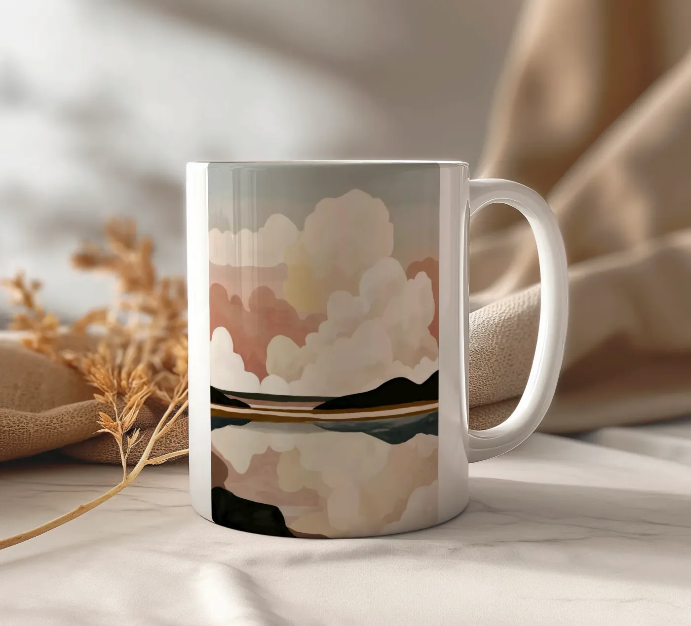 Abstract Cloudscape Keramik Tasse von M.A.Z.U.N.