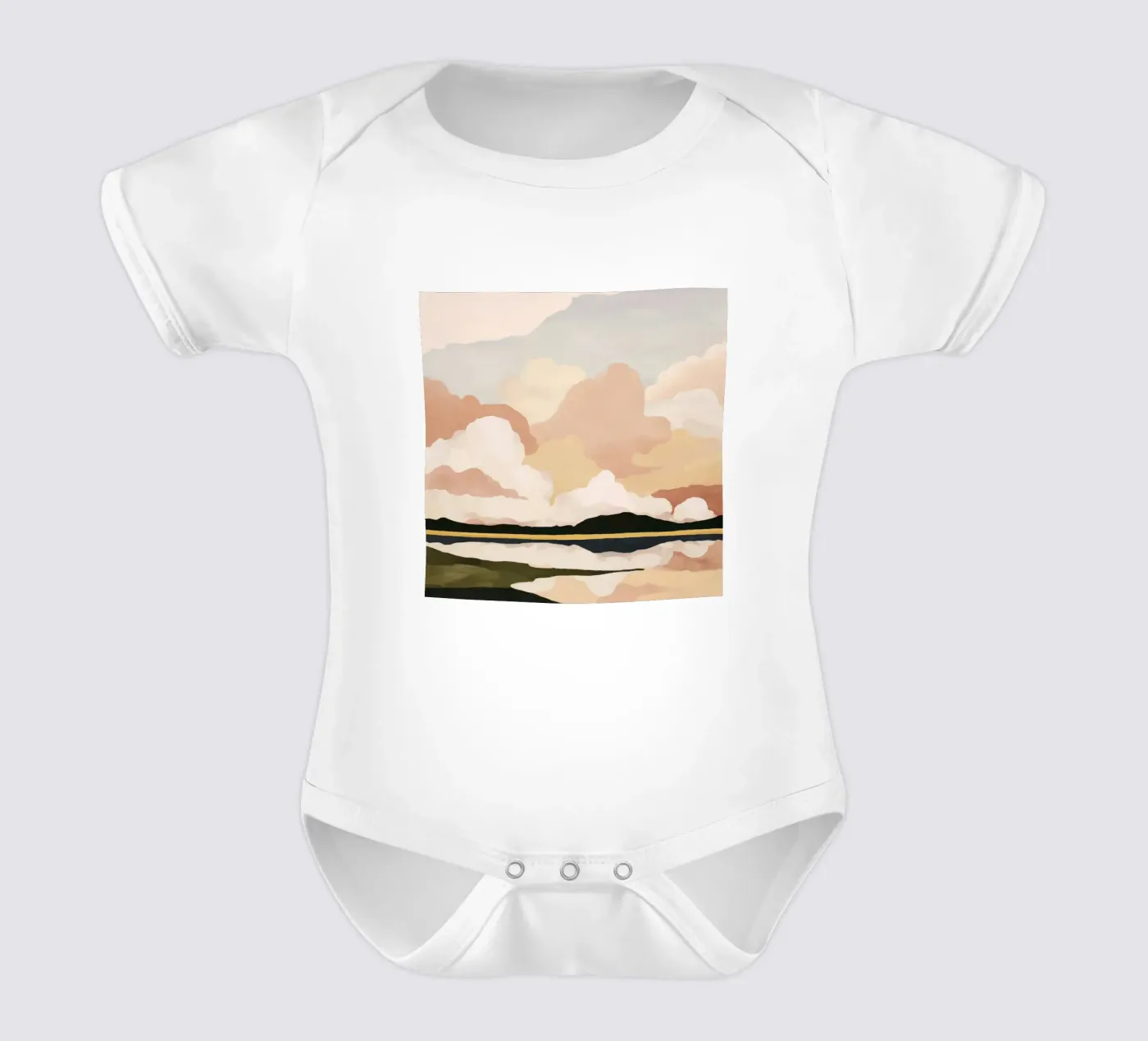 Soft Cloudscape Kurzarm Babybody von M.A.Z.U.N.
